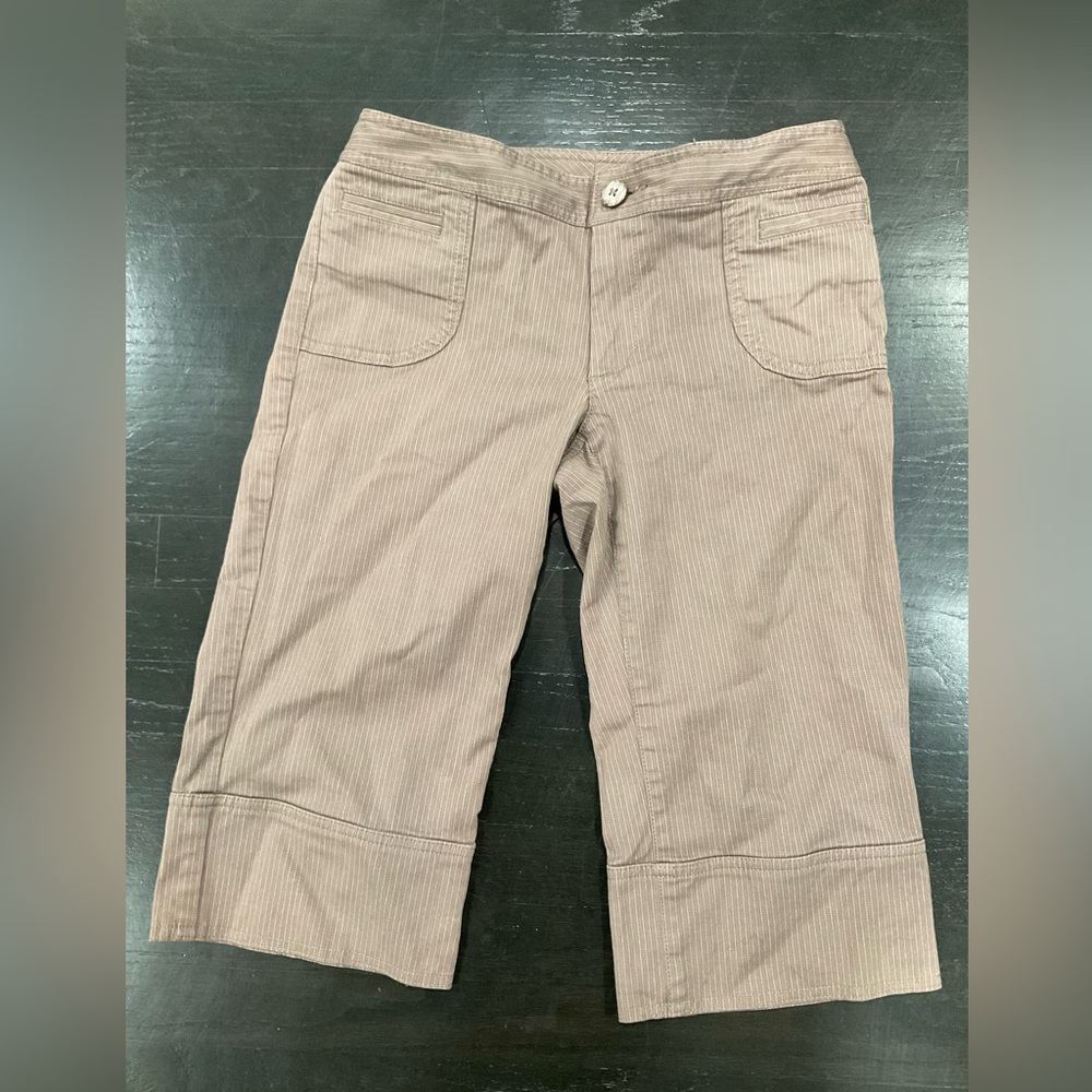 VINTAGE‎ BANANA REPUBLIC BERMUDA SHORT BROWN WITH WHITE PINSTRIPES